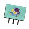 Carolines Treasures Tropical Fish on Teal Leash or Key Holder Triple Hook multicolor