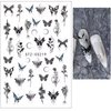 8 Sheets White Black Butterfly Nail Stickers Rose Flower Mix Pattern 3D Self-Adhesive Nail Decals Black Flower Design Summer Nails Art Supplies for Women DIY Nails Accessories Manicure Decorations