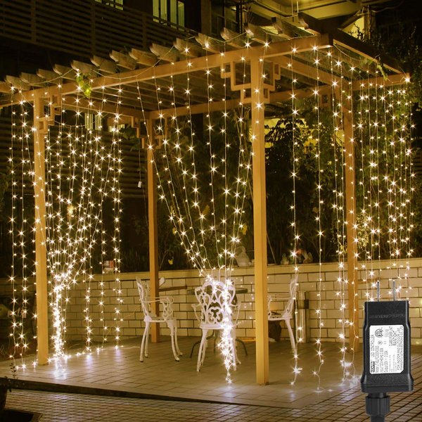 Lighting EVER Curtain Lights, 306 LED Curtain String Lights Plug in, 10×10 ft Hanging Fairy Lights for Bedroom Wall Window, Twinkle Lights for Backdrop, NOT Connectable (18 Strings, 6.9" apart)