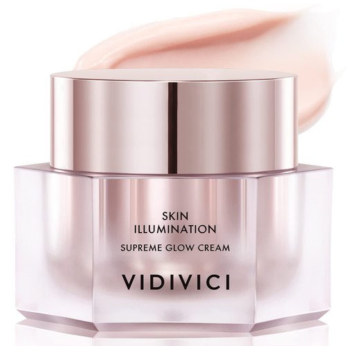 VIDIVICI Skin Illumination Supreme Glow Cream - Skin Repair Moisturizer with Damask Rose Water and Niacinamide for Crystal Clear Skin & Dewy Glow - Face Cream for Effective Melanin Care, 1.69oz.