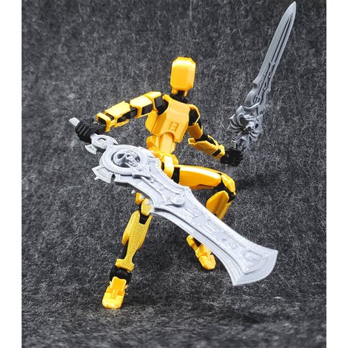 T13 (Assembly Completed) 3D Printed Action Figure,Dummy 13 Robot Action Figure, T13 Collectible Action Figure Articulated, for Collectors Desktop Decorations, muñeco de acción (Gold Black)