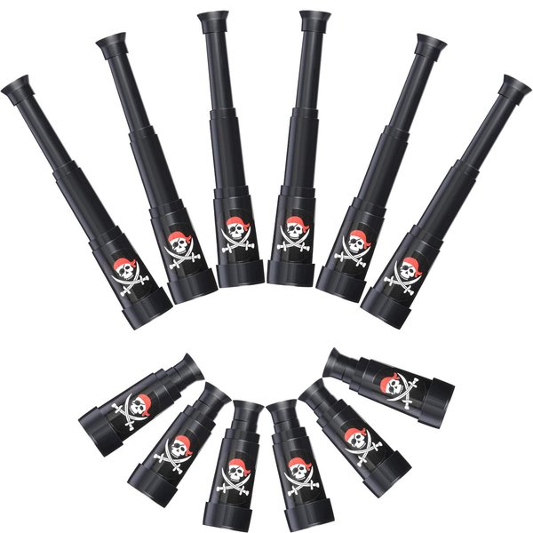 Gejoy 12 Pieces Plastic Pirate Telescopes Bulk Pirate Party Supplies Pirate Telescope Party Favor Mini Telescopes Toy for Party Favor Supplies