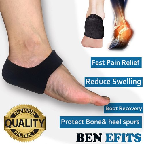 Heel Cushion, Gel Heel Cups for Heel Pain Plantar Fasciitis, Heel Protectors Heel Pads Great for Aching Feet,Tendinitis, Bone spur, Cracked Heel Repair,for Men & Women (Black)