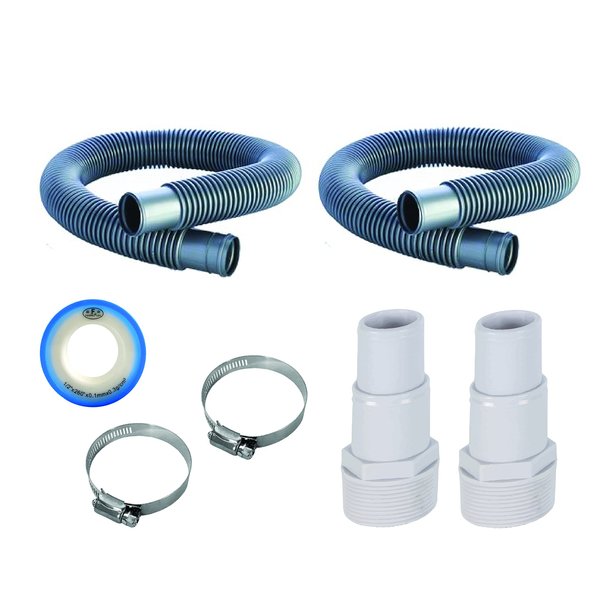 FibroPool 1 1/2" Swimming Pool Filter Hose Replacement Kit (6 Feet, 2 Pack)