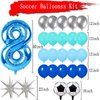 Soccer Balloons 8th Birthday Decorations for Boy, 40in Blue Number Balloons Birthday Party Decorations World Cup Soccer Sports Theme Party Supplies Soccer Birthday Party Decorations