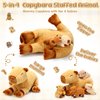 PullCrease 5 Pcs Capybara Stuffed Animals 15.75'' Capybara Mommy with 4 Cute Babies Set Soft Capybara Plushies for Girls Birthday Christmas Party Gift(Lying)