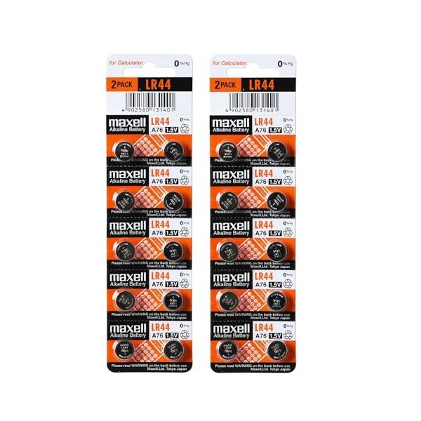2 X 10 pack MAXELL AG13 LR44 357 button cell battery Hologram (20 Batteries Total)