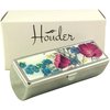 Houder Designer Lipstick Case with Mirror for Purse - Decorative Lipstick Holder with Gift Box - Velvet Lined - Protect Your Lipsticks in Style (Violets)