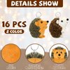 16 Pcs Mini Hedgehog Stuffed Animal Bulk Hedgehog Plush Stuffed Toy 4 Inch Hedgehog Party Favors Decor DIY Keychain Accessories for Valentine's Day Kids Girls Gift Wedding Birthday(Brown, Beige)