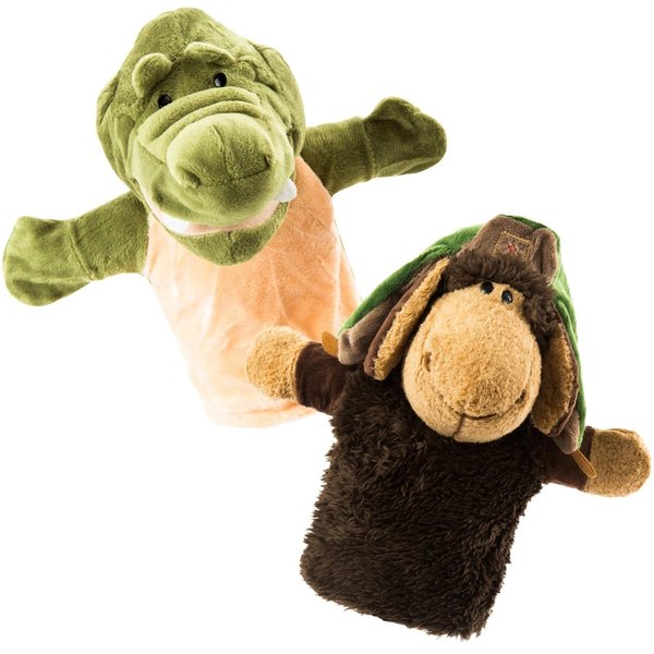 Animal Hand Puppets Set for Kids & Adults - 12.5" Premium Quality Soft Plush Toys with Movable Mouths - Perfect for Storytelling, Teaching, Preschool, Role-Play - Durable, Vibrant, Educational Puppets