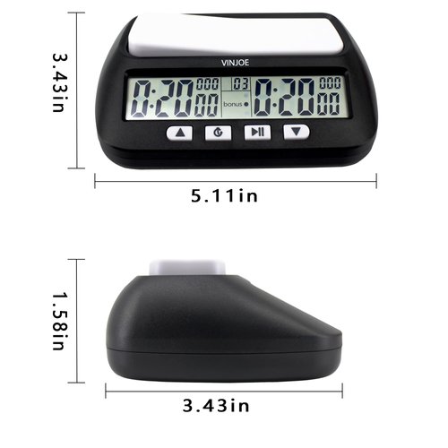 Chess Clock Digital Chess Timer Professional for Board Games,Portable Digital Chess Clock & Game Timer with Basic,Bonus,Delay and Positive Time Features Best Gifts