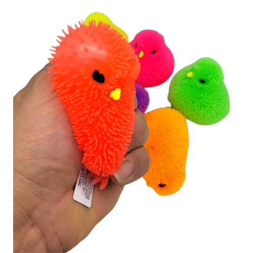 12 Pack - Neon Color Chick Puffers (3") Chicken Stress Relief Fun Soft Toys for Party Favors. Great for Soothing ADHD, Stress, Autism and More. (12)