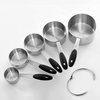 EDELIN Measuring Cups and Magnetic Measuring Spoons Set, Stainless Steel 5 Cups and 7 Spoons (Black)