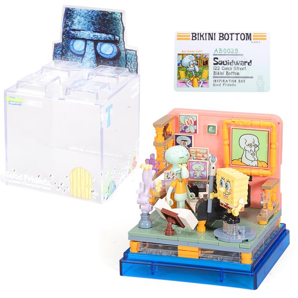 ROLOSO Sponge Squarepants Toy Building Brick Blocks Toys Sets 351 pcs Box kit Action Figures Pineapple House Patrick Stone Star Home for Creative Boys and Girls Fans Great Gift STEM