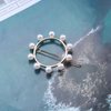 Vacaonio Boho Pearl Circle Hair Clip Barrette Open Circle Hair Barrette Pin Gold Pearl Side Clips Headwear Circle Pearl Barrette Geometric Hairclip Decorative Hair Accessories for Women and Girls