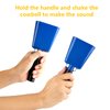 Steel Cow Bell with Handle Cowbells,Cheering Bell and Loud Noise Makers Hand Bells for Sporting Events,Football Games,School Bell,Farm Hand Chimes Percussion Musical Instruments (8 inch Blue)
