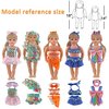 9 Set 18 Inch Doll Clothes and Accessories Including 5 Set Bathing Suit Swimsuit and 4 Set Mermaid Shinning Dress Outfits Bikini Hat with Handbag Doll Accessories for Girls Gift