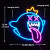King Boo Neon Sign Ghost Led Neon Light with Dimmable switch Gaming Neon Sign for Kids Game Room Man Cave Birthday Halloween Decor Christmas Gift