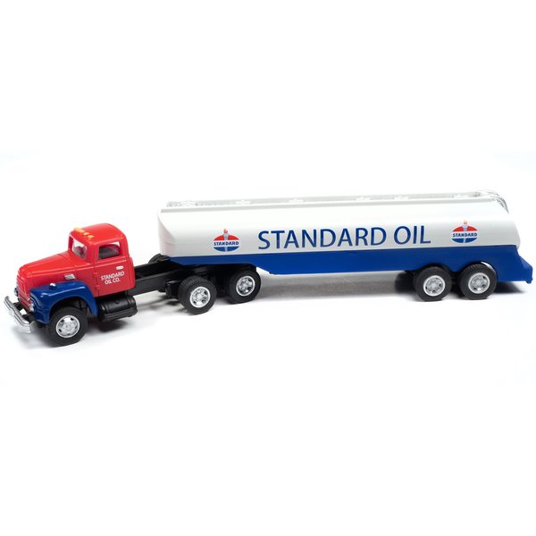 Classic Metal Works 1954 IH R-190 Tractor Red with Tanker Trailer Standard Oil 1/87 (HO) Scale Model Truck CMW31205