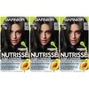 Garnier Hair Color Nutrisse Ultra Coverage Nourishing Creme, 200 Deep Soft Black (Black Sesame) Permanent Hair Dye, 3 Count (Packaging May Vary)