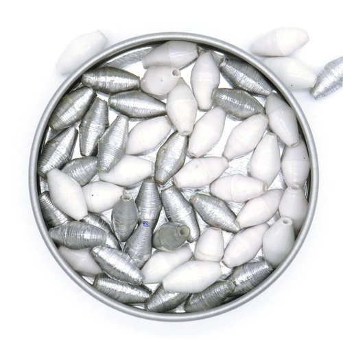 Handmade Silver Star Ornament – Beaded Christmas Decoration Made from Recycled Paper by Outreach Uganda | Unique Eco-Friendly Holiday Ornament for Tree & Home Décor