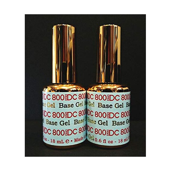 2pc DND DC Soak Off Gel Base Coat 800 LED/UV .6oz 18ml Base Gel NEW