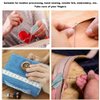 4 Pairs Leather Finger Protector Needle Felting Knitting Finger Thimble Guards Tools for Hand Craft Sewing Needlework Handmaking(Random Color)