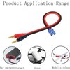 QOFOWIN EC3 Plug Connector Adapter, EC3 Male Plug to 4mm Banana Male Connector Adapter with 12AWG 30CM(11.8 inch) Cable for RC Helicopter Vehicle Toys,Quadcopter Car (2 Pack EC3…