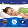 Standard Pillow Protectors (Set of 4) – Hypoallergenic Pillow Cover Waterproof Dust Allergen Proof Zippered Encasement