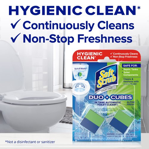Soft Scrub in-Tank Toilet Cleaner Duo-Cubes, Alpine Fresh, 4Count