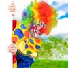 jiebor Clown Costume Set Clown Rainbow Wig Nose Bow Tie White Gloves Accessories for Clown Parties Carnivals Pretend Play Women Men Adults
