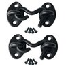 M MIMHOOY 2 Pack Hook and Eye Latch for Door 2 inch Black, Stainless Steel Barn Door Lock Solid Thicken Gate Latch for Door, Windows, Sheds, Fences, Gates