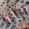 4 Sheets Rhinestones Halloween Stickers 3D Self Adhesive Spider Ghost Nail Art Stickers Glitter Luxury Charms Nail Decals Spooky for Women Halloween DIY Manicure Salon