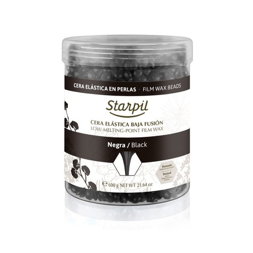 Starpil Wax 600g / 1.3 lb Black Hard Wax Beads for Painless Hair Removal, Stripless Wax Beads, Polymer Blend Low Temperature Wax for Face, Bikini, Brazilian, Legs, Underarm, Back and Chest