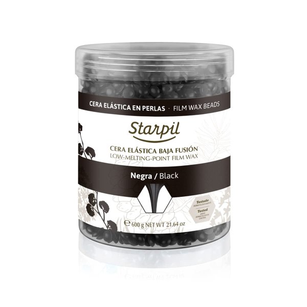 Starpil Wax 600g / 1.3 lb Black Hard Wax Beads for Painless Hair Removal, Stripless Wax Beads, Polymer Blend Low Temperature Wax for Face, Bikini, Brazilian, Legs, Underarm, Back and Chest