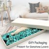 Natural Gemstone Bead Garland with Tassel,31inch Farmhouse Rustic Country Table Decor Prayer Healing Beads Boho Wall Shelf Hanging Decoration (Turquoise)