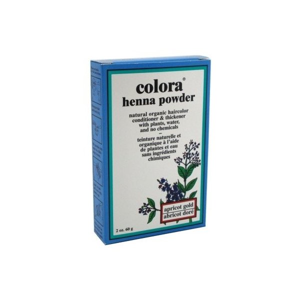 Colora Henna Powder Hair Color Apricot Gold 2 Ounce (59ml) (3 Pack)