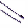 Hackberry Creek Purple Ball Chain Necklace - 30" Steel Bead Chain - 2.4mm #3 Military Dog Tag - Durable Epoxy Coated - Customizable for Charms & Pendants