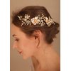 Denifery Flower Bride Wedding Hair Vine with Combs Gold Leaf Bridal Headband Opal Rhinestones Hair Breath Accessories for Women and Girls