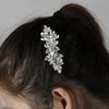Rhinestones Bridal Hair Clips Crystal Glass Barrette French Wedding Hairpins Hair Accessories for Bride Bridesmaids Flower Girls - Silver