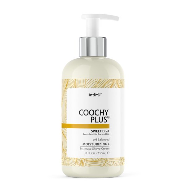 Coochy Plus Intimate Shaving Cream SWEET DIVA For Afro Natural Texture Hair With HydroLock & Moisturizing+ Formula – Prevents Razor Burns & Bumps, In-Grown Hairs, Itchiness 8oz
