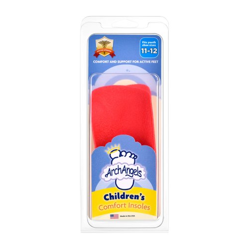 Arch Angels Children's Comfort Insoles - 3/4 Length Orthotic Arch Support for Kids (Childrens 11-12)