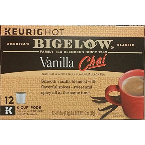 Bigelow Vanilla Chai Black Tea Keurig K-Cups, Caffeinated Black Tea 12 Count Box