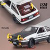 Mzexoma 1/24 Diecast Cars Initial D Toyota Trueno AE86 Car Model, Sports Car Toys for Kids and Adults,Pull Back Vehicles (Black-Type C)