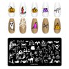 DANNEASY 6 Pieces Halloween Christmas Nail Stamping Plate Holiday Nail Stamps Nail Stencils Plates for Nails Design Manicure Template Nail Art Tools Acrylic Nail Accessories