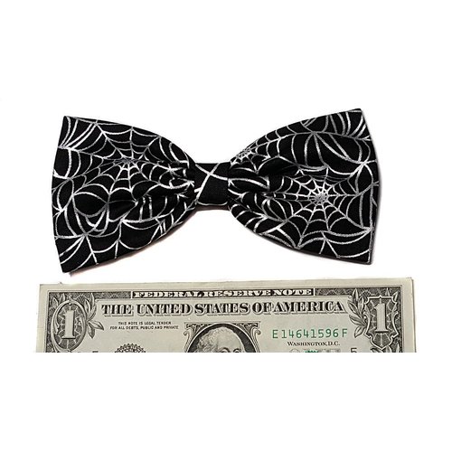 Halloween Hair Bow Collection (Barrette, Metallic Spider Web/Black)