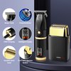 HIENA PRO Hair Trimmers and Foil Shaver for Men Kit,Men Professional Cordless Barbers Hair Clippers with LCD Display,Black Gold Zero Gapped Hair Trimmer, Double Foil Shaver,Gifts for Men