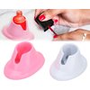 Juroicessry 2Pcs Pink and White Soft Rubber Nail Polish Bottle Holder Nail Polish Stand Anti-Spill Nail Art Organizer Display Manicure Tools Nail Polish for Nail Art Salon Design