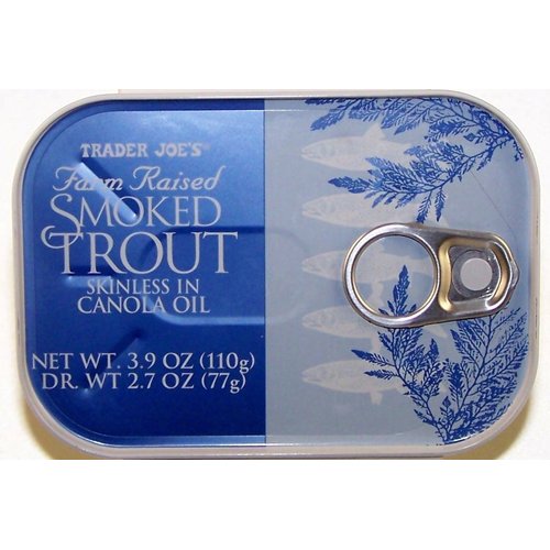 Trader Joe's Farm Raised Smoked Trout Skinless in Canola Oil – (3 Pack)