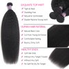 Kinky Straight Human Hair 3 Bundles Natural Black Yaki Straight Human Hair Extensions 100% Unprocessed Brazilian Virgin Remy Hair Grade 10A Kinky Straight Human Hair For Black Women（16 18 20 Inch)